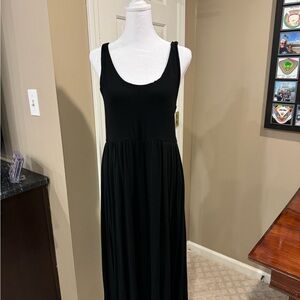 A New Day, scoop neck, black cotton dress with pockets!  Size Small